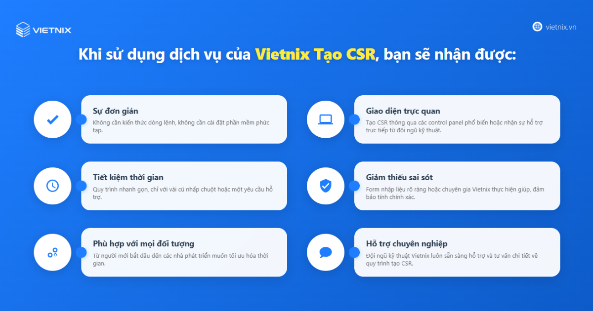 Cách tạo CSR trên Linux và Windows để đăng ký SSL nhanh chóng 57 Sử dụng dịch vụ Vietnix để tạo CSR đem lại nhiều lợi ích thiết thực