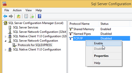 Cách xử lý lỗi SQL cannot connect to server 33 03 enable tcpip1