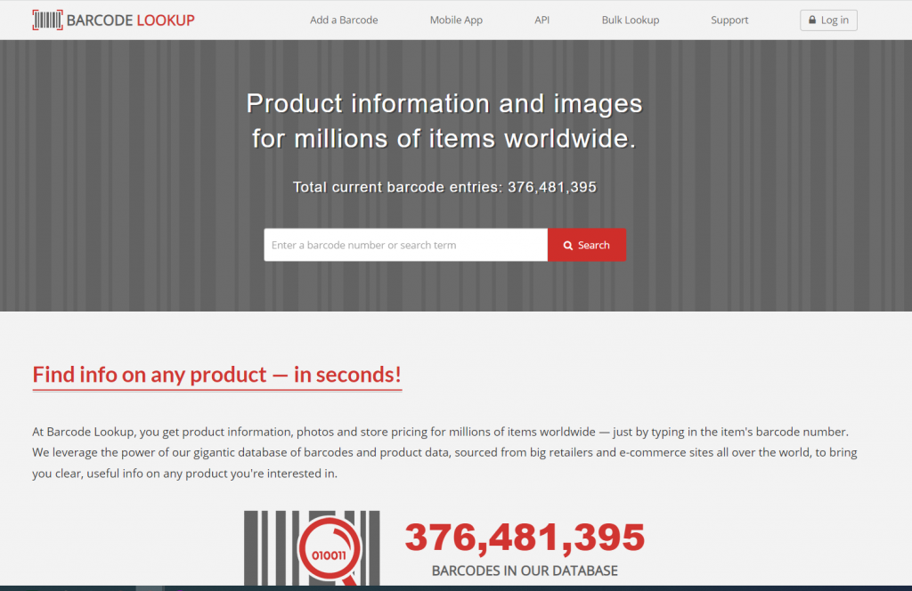 Cách kiểm tra mã vạch online miễn phí cho sản phẩm 30 Barcode Lookup