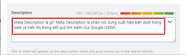 Meta Description là gì? Cách viết thẻ Meta Description hay và chuẩn SEO 21 Điền nội dung của bạn vào khung Description
