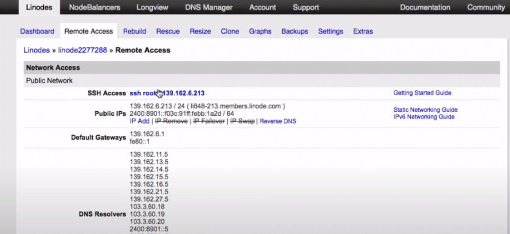 VPS Linode là gì? Hướng dẫn tạo VPS Linode đơn giản và nhanh chóng 33 Remote Access - Quản lý IP, Network
