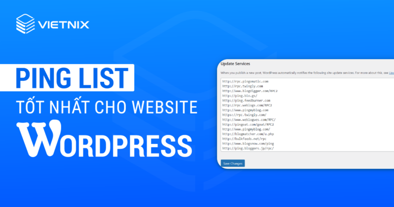 Ping list tốt nhất cho website WordPress