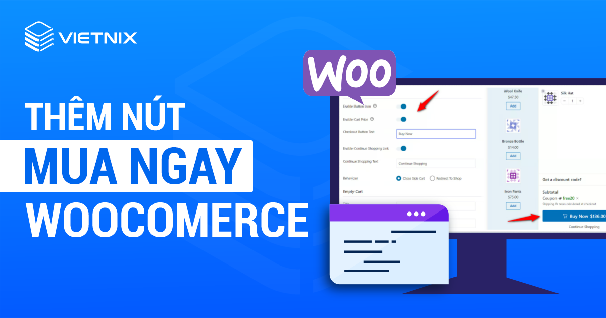 Thêm nút mua ngay WooCommerce