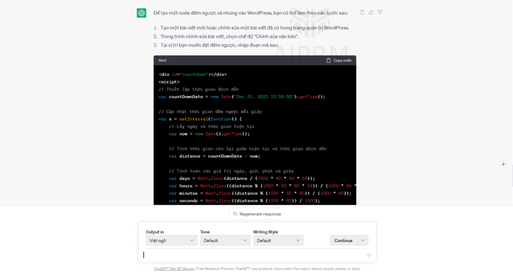 Hướng dẫn cách sử dụng ChatGPT viết content SEO mới nhất hiện nay 23 viết code bằng chatgpt