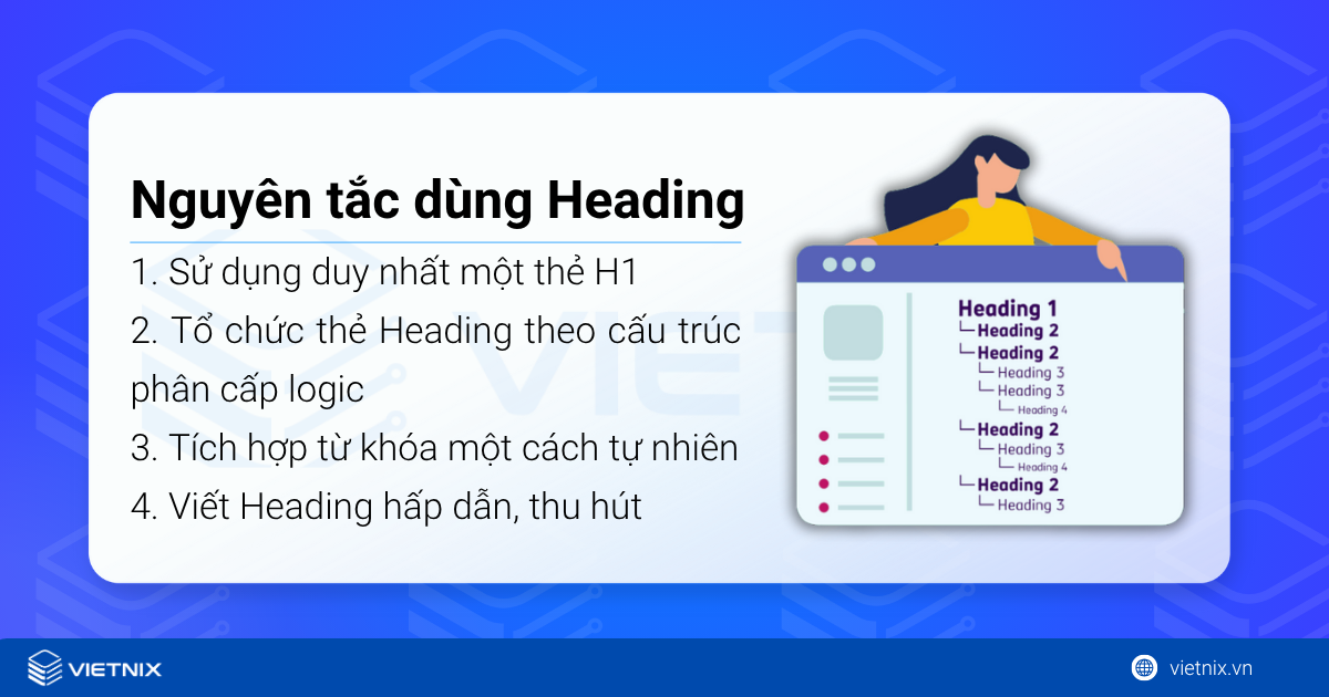 Thẻ Heading là gì? Cách tối ưu thẻ heading hiệu quả nhất trong SEO 34 Nguyên tắc tạo Heading nâng cao hiệu quả cho SEO