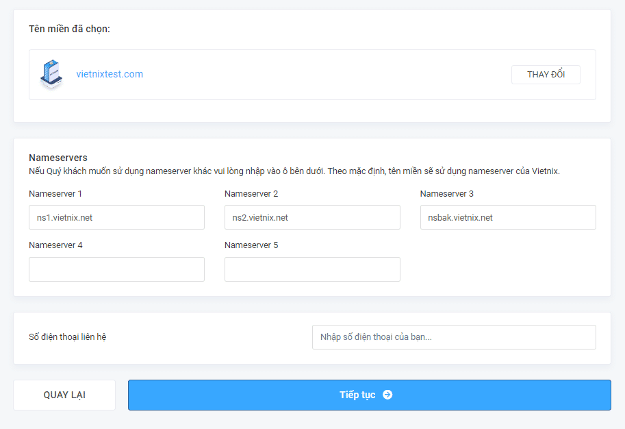 10 cách đăng kí tên miền chuẩn SEO cho website hiệu quả nhất hiện nay 38 Nhấn vào nút tiếp tục