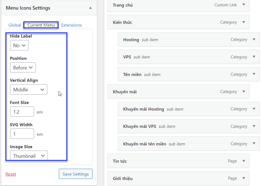 Hướng dẫn 2 cách thêm icon vào menu WordPress đơn giản