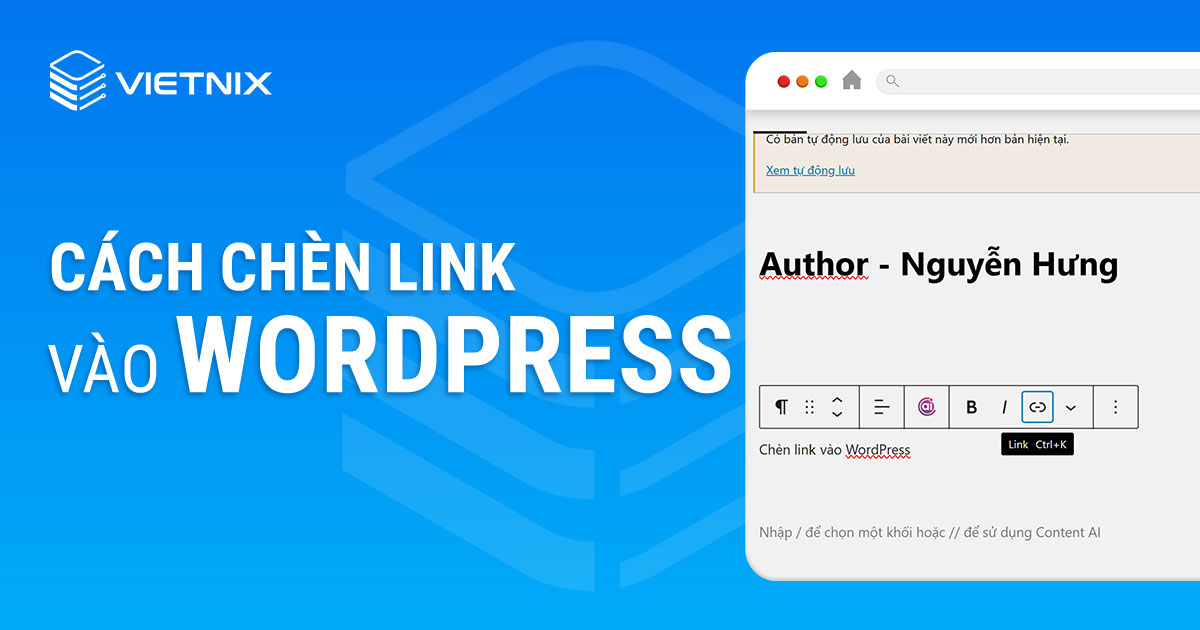 Cách chèn link vào WordPress