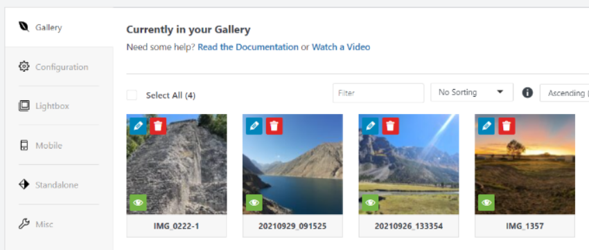 Cách tạo image gallery trong WordPress bằng Envira nhanh chóng, dễ dàng 21 Thumbnail của mỗi hình đã chọn