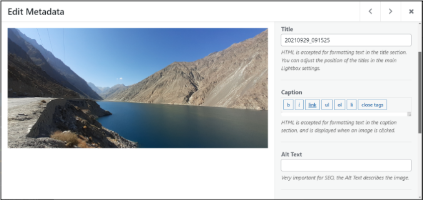 Cách tạo image gallery trong WordPress bằng Envira nhanh chóng, dễ dàng 22 Chèn metadata cho ảnh