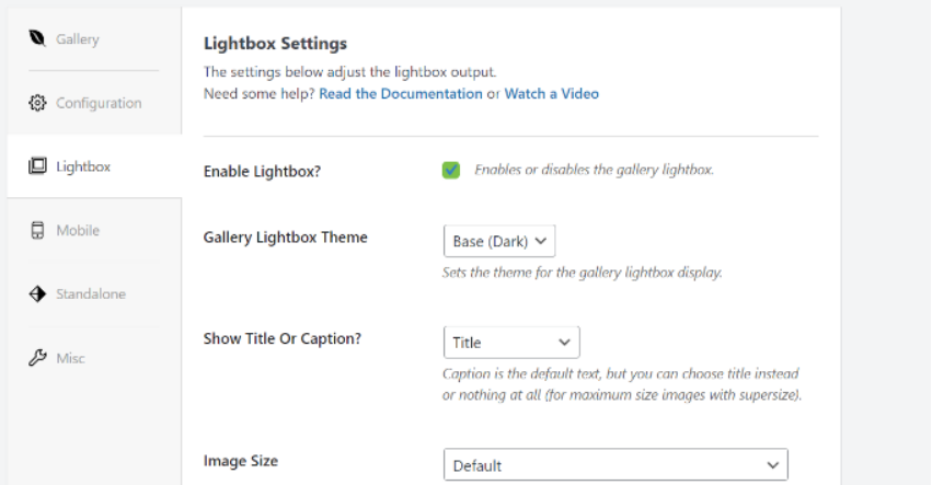 Cách tạo image gallery trong WordPress bằng Envira nhanh chóng, dễ dàng 25 Cài đặt lightbox