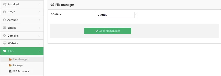 Truy cập File Manager