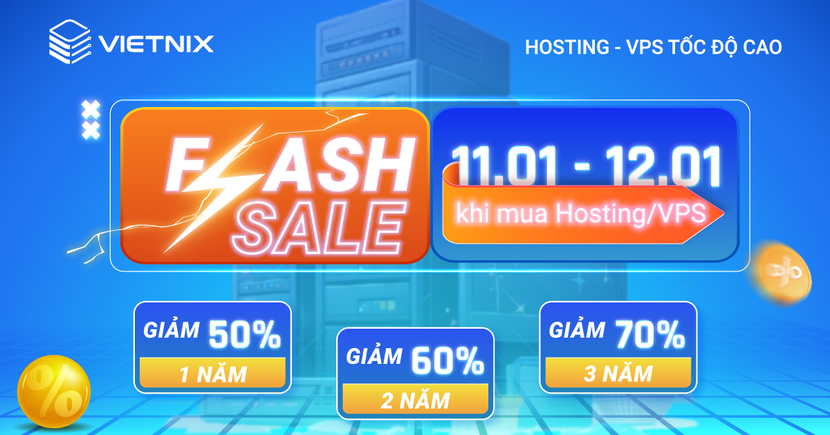 Flash Sale giảm 70% hosting, VPS