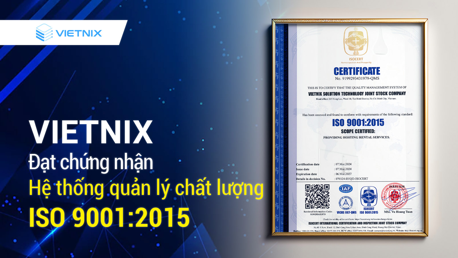 Vietnix iso 9001 16 9