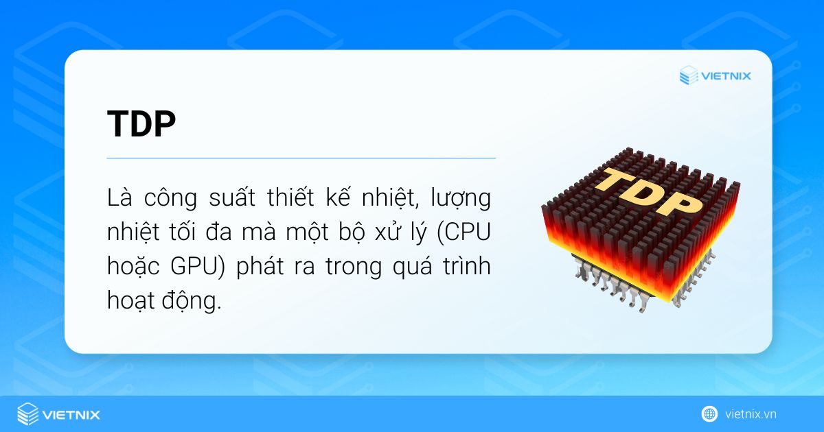 TDP là gì? Là công suất thiết kế nhiệt, lượng nhiệt tối đa mà một bộ xử lý phát ra 