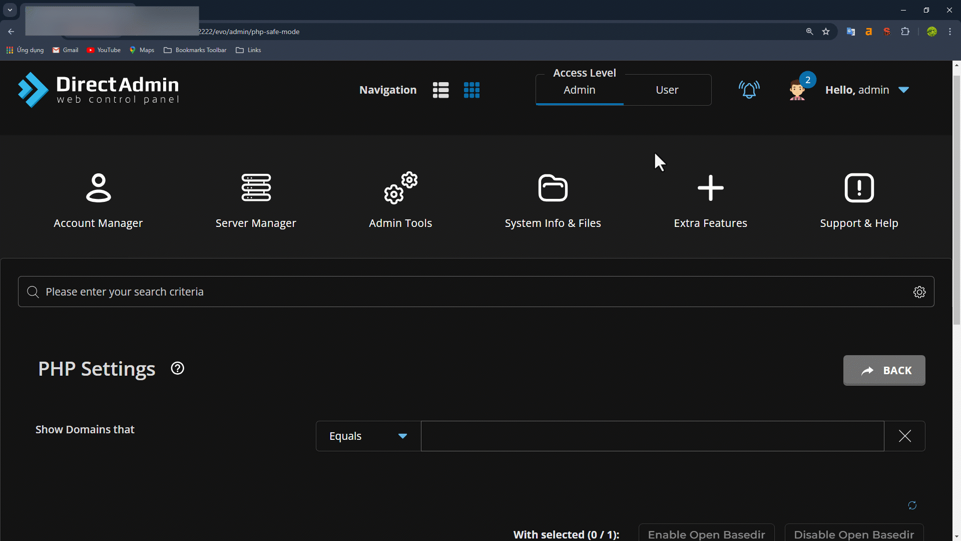 Hướng dẫn đổi mật khẩu DirectAdmin cho admin và user 14 Đổi pass admin