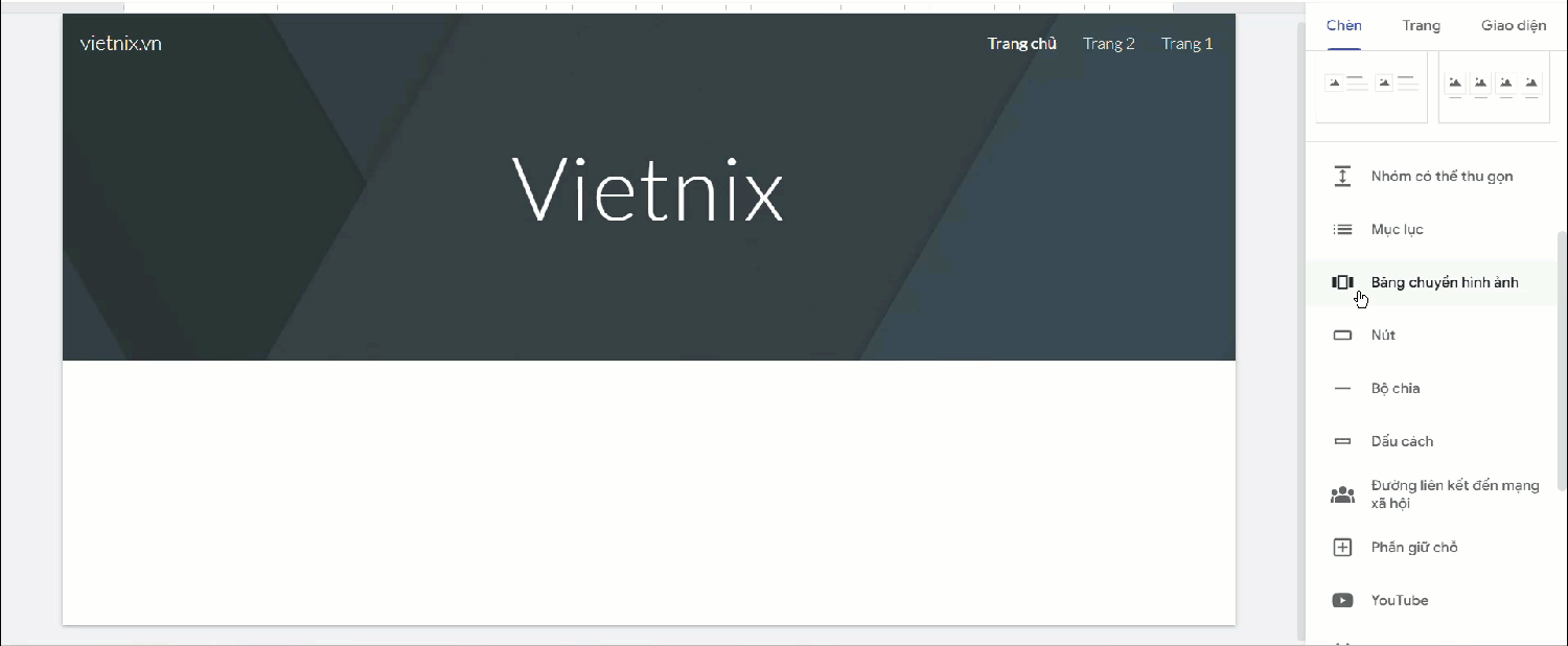 Tìm hiểu mọi điều về Google Sites - Công dụng và ưu nhược điểm 58 Tùy chỉnh băng chuyền hình ảnh