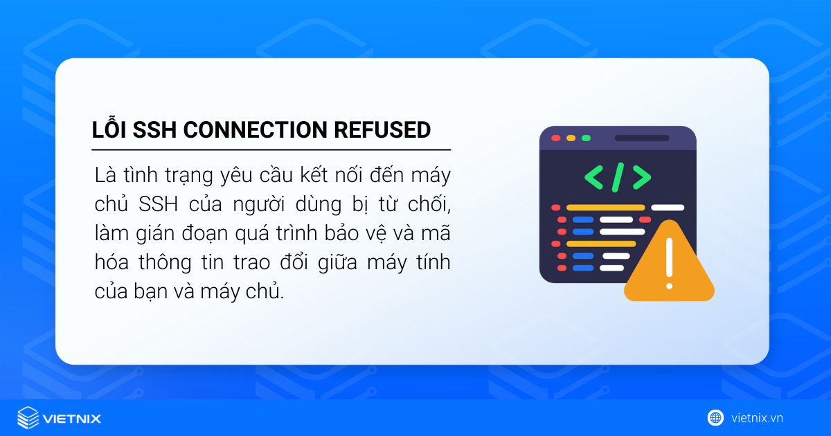 Lỗi connection refused trên Linux là lỗi không thể kết nối với máy chủ SSH