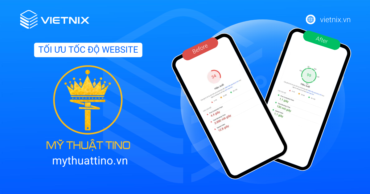 Tối ưu tốc độ website Mỹ Thuật Tino