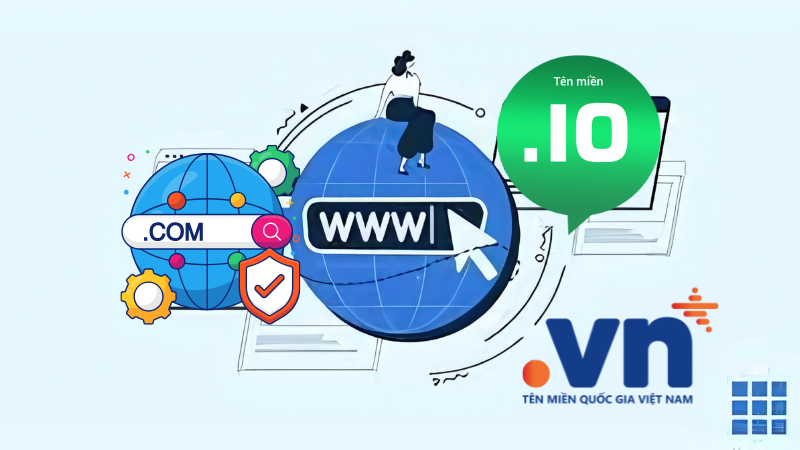 So sánh tên miền .io, .com, .vn Có nhiều điểm khác giữa tên miền .io, .com và .vn