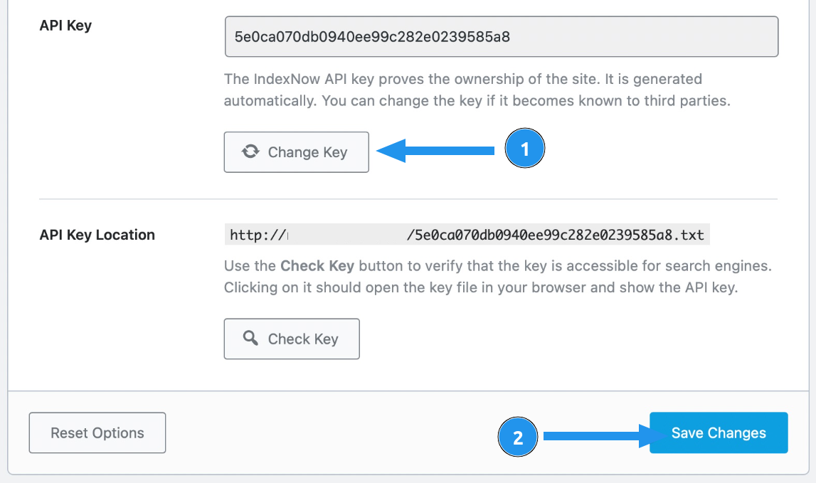 Cách sửa lỗi 429 bằng API IndexNow chi tiết, dễ dàng 18 Thay đổi API key