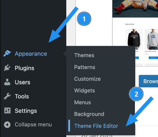 Cách xóa tên tác giả trong WordPress đơn giản và hiệu quả 31 Truy cập vào giao diện quản lý WordPress, chọn Appearance → Theme File Editor