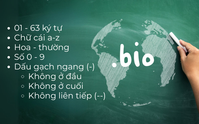 Quy tắc đặt tên miền .bio hợp lệ Quy tắc đặt tên miền .bio hợp lệ