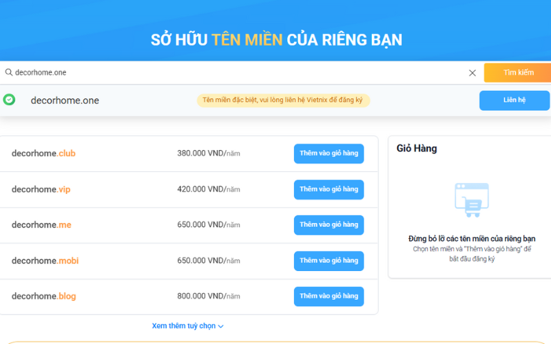 Nhập tên miền bạn cần tìm kiếm Nhập tên miền bạn cần tìm kiếm
