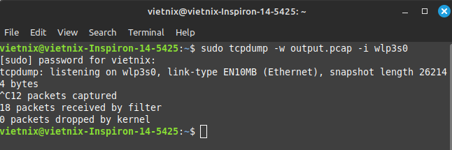 Lệnh tcpdump trong Linux: Hướng dẫn toàn tập từ cơ bản đến nâng cao 30 Bắt gói tin và lưu trực tiếp vào file