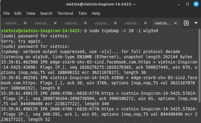Lệnh tcpdump trong Linux: Hướng dẫn toàn tập từ cơ bản đến nâng cao 26 Bắt một số lượng gói tin nhất định