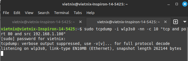 Lệnh tcpdump trong Linux: Hướng dẫn toàn tập từ cơ bản đến nâng cao 20 Cú pháp của lệnh tcpdump