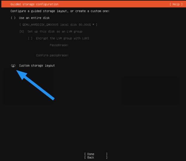 Cài đặt Ubuntu Server 24.04 LTS mới nhất: Hướng dẫn chi tiết 36 Custom storage layout: Nếu bạn muốn chia tay theo nhu cầu riêng
