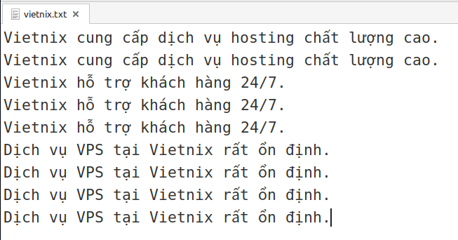 File vietnix.txt để làm ví dụ
