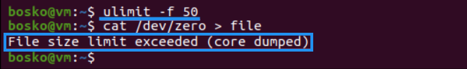 Hướng dẫn sử dụng lệnh ulimit trong Linux 29 Giới hạn kích thước file có thể tạo