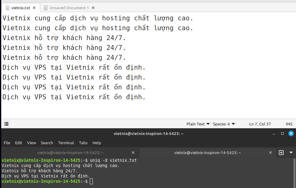 Hiển thị dòng bị trùng lặp (mỗi dòng trùng chỉ in một lần)