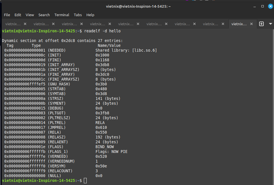 Lệnh readelf trong Linux: Cách sử dụng và ví dụ chi tiết từ A đến Z 23 Hiển thị dynamic section