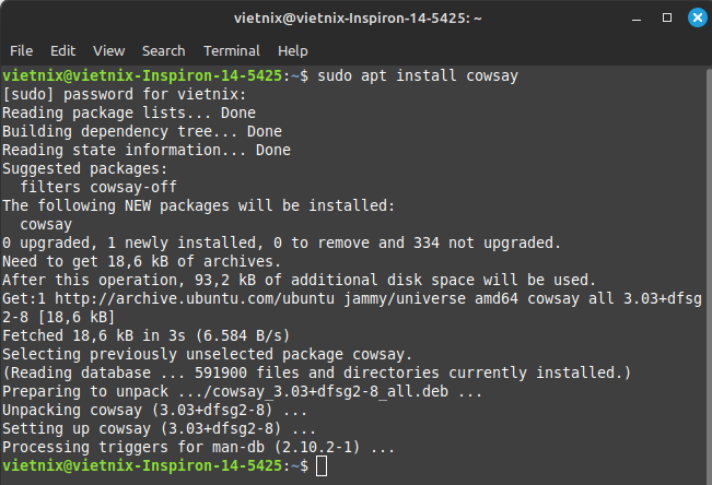 Tìm hiểu lệnh lolcat trong Linux: Hiển thị màu sắc rực rỡ cho Terminal 36 Kết hợp lệnh lolcat với Cowsay