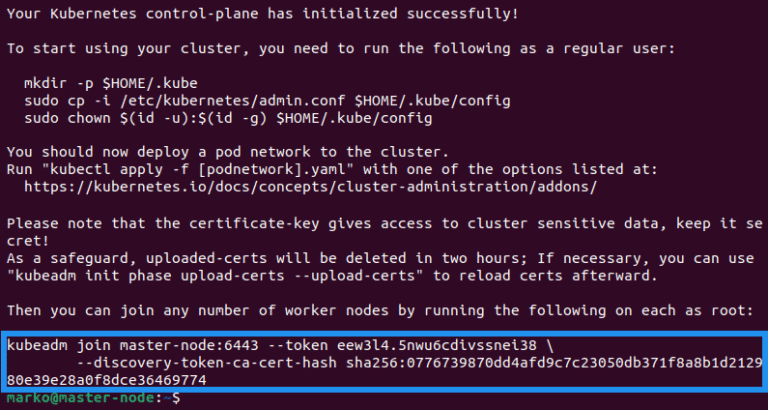 Cách cài đặt Kubernetes trên Ubuntu: Hướng dẫn chi tiết từ A đến Z 29 Khởi tạo cụm Kubernetes từ master node