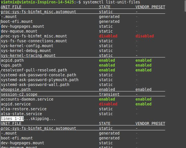 Sử dụng lệnh systemctl trong Linux: Quản lý dịch vụ dễ dàn 24 Liệt kê tất cả unit đã được cài đặt (bất kể đang chạy hay không)