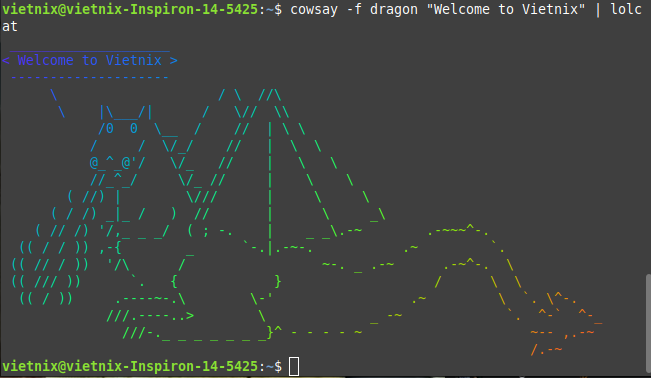 Tìm hiểu lệnh lolcat trong Linux: Hiển thị màu sắc rực rỡ cho Terminal 40 Một ví dụ sáng tạo
