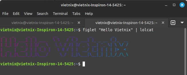 Tìm hiểu lệnh lolcat trong Linux: Hiển thị màu sắc rực rỡ cho Terminal 32 Tạo chữ nghệ thuật với figlet và tô màu bằng lolcat