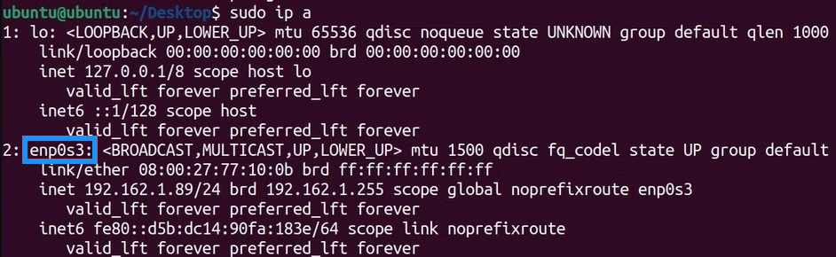 Hướng dẫn cài đặt IP tĩnh trên Ubuntu Server 20.04 / 22.04 / 24.04 13 Xác định tên giao diện mạng