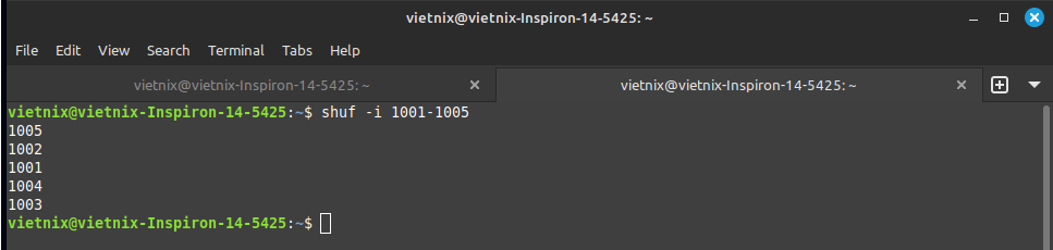 Lệnh shuf trong Linux - Xáo trộn ngẫu nhiên dữ liệu trong file 19 Xáo trộn dải số (Range Shuffle)