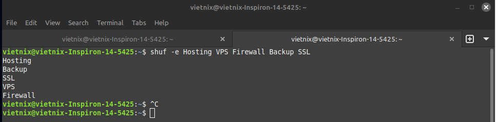 Lệnh shuf trong Linux - Xáo trộn ngẫu nhiên dữ liệu trong file 17 Xáo trộn danh sách phần tử (List Shuffle)