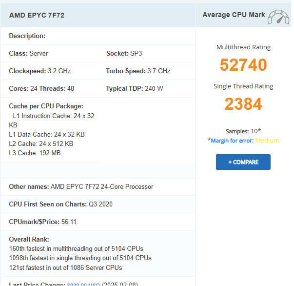 Business Hosting 2025 - Hosting Doanh Nghiệp Giá Rẻ, Tốc Độ Cao 2 benchmark cpu amd epyc của hosting doanh nghiệp Vietnix