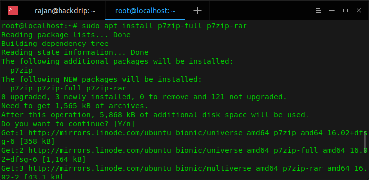 Hướng dẫn cách cài đặt 7-zip trong Linux chi tiết 13 sudo apt install p7zip-full p7zip-rar
