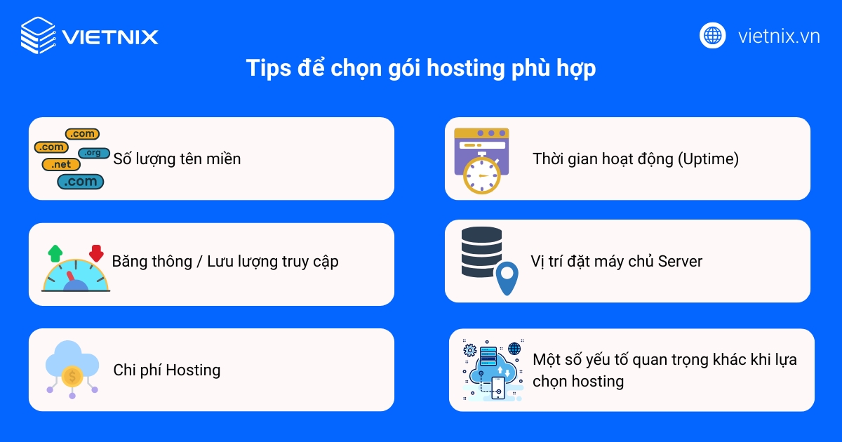 Tips để chọn gói hosting phù hợp