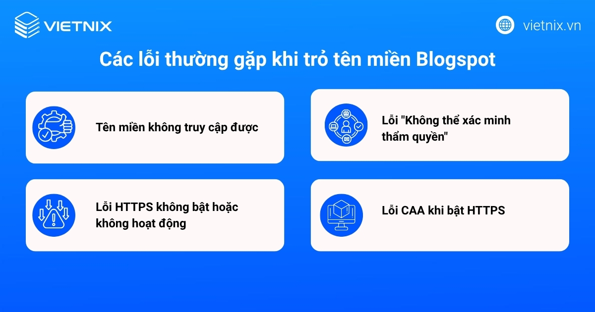 Cách thêm tên miền vào Blogspot đơn giản và chi tiết nhất 29 Các lỗi thường gặp khi trỏ tên miền vào Blogspot