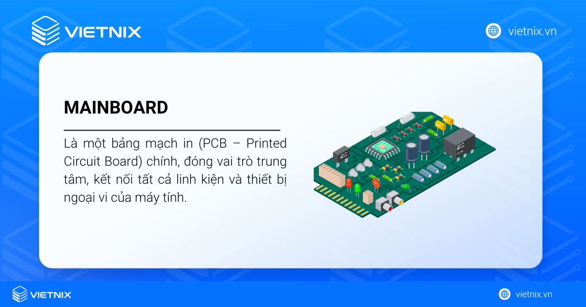 Mainboard là gì? Cấu tạo, chức năng và cách chọn PC, Server 21 Mainboard là bảng mạch in chính, kết nối tất cả linh kiện máy tính