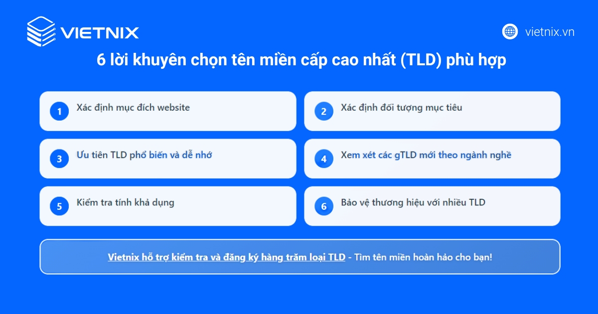 Tên miền cấp cao nhất (TLD) là gì? Tổng hợp những điều cần biết 17 Yếu tố cần cân nhắc khi chọn TLD
